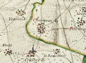 Extrait du plan du comté de Sancerre